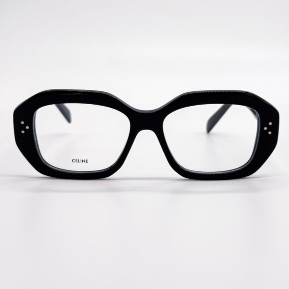 NEW CL50156I 001, BLACK GEOMETRIC EYEGLASSES CELINE - Picture 3 of 9